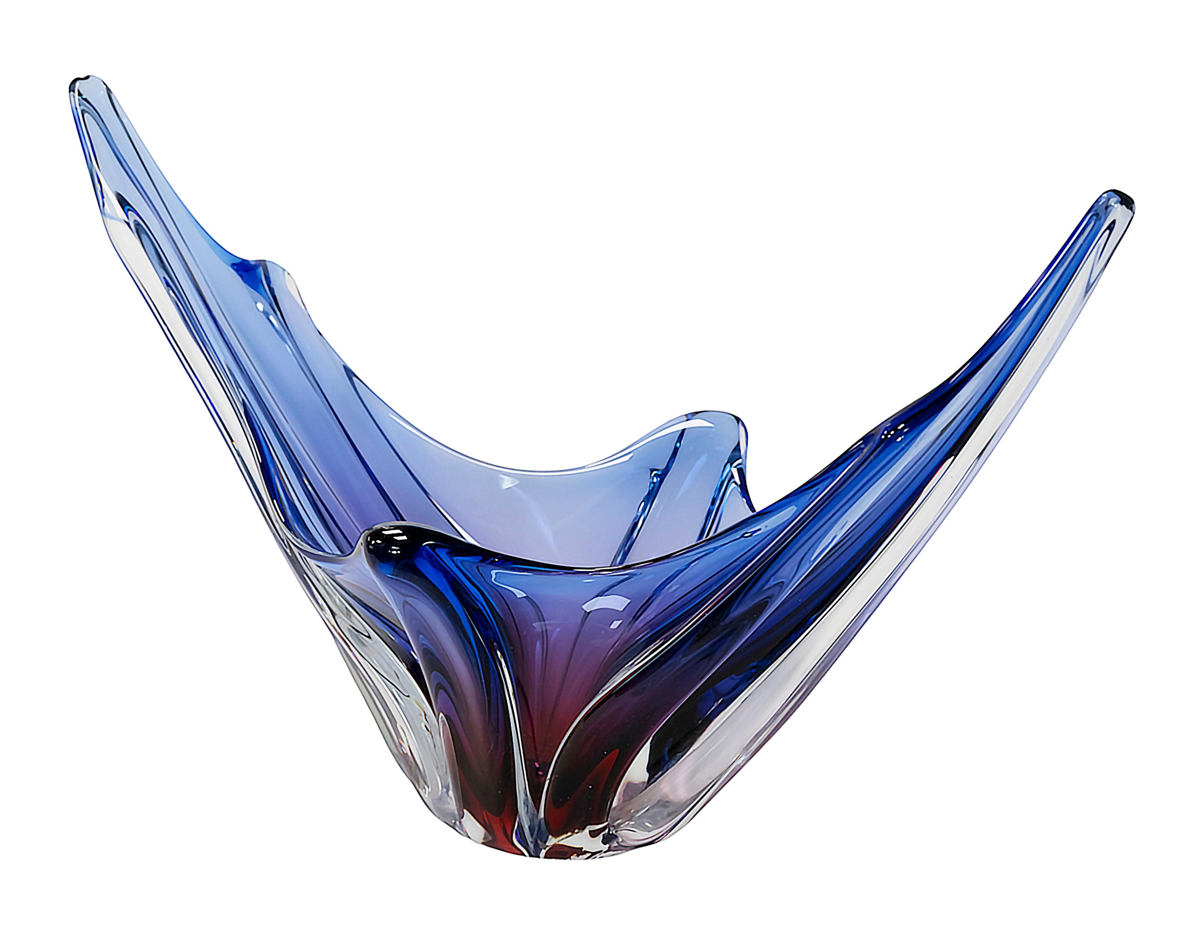 Vintage Italian Handmade Murano Glas Vase / Tafelaufsatz im Zustand „Gut“ im Angebot in Vilnius, LT