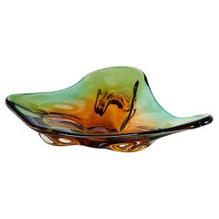 Vase / centre de table italien vintage en verre de Murano fabriqué à la main