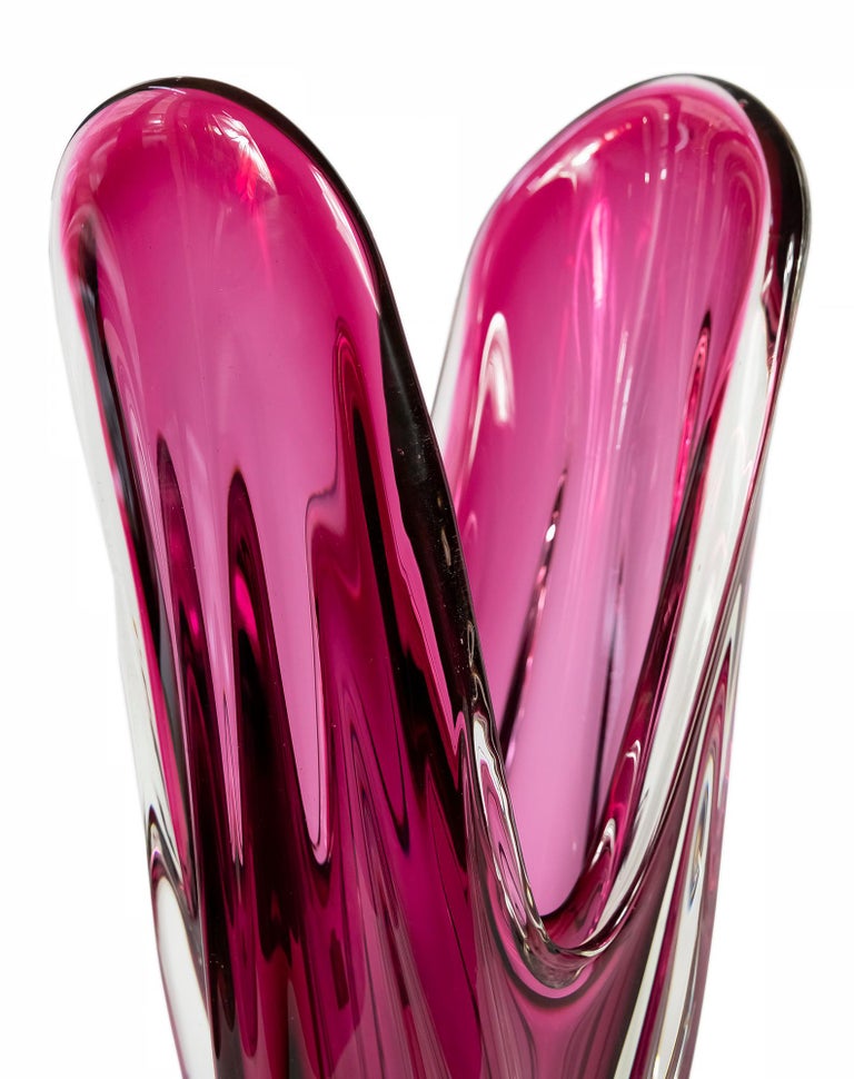 20th Century Vintage Italian Handmade Murano Glass Vase