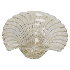Vintage Italian Handmade Shell Shape Murano Glass Centerpiece/Vase