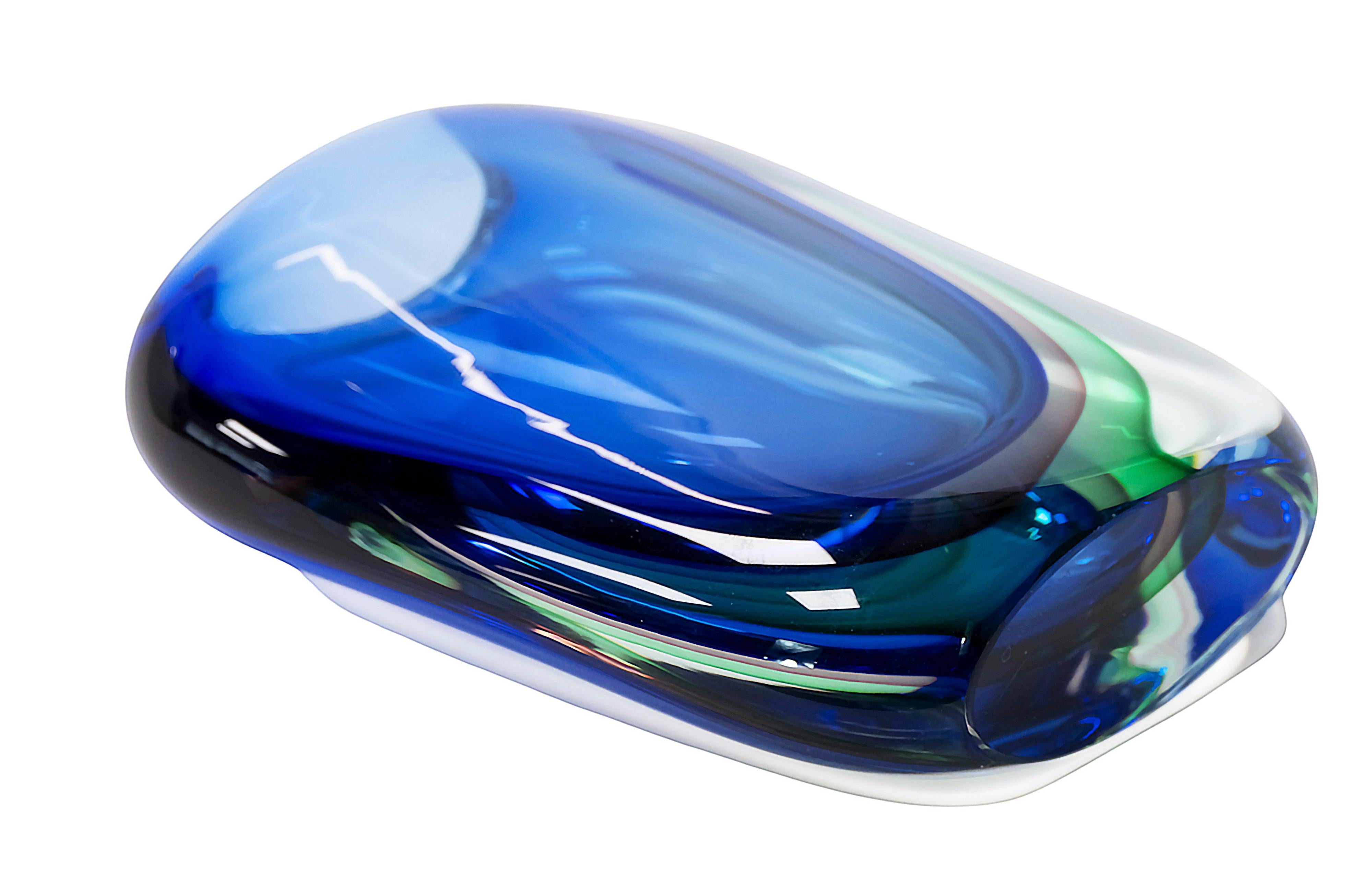 20th Century Vintage Italian Handmade Sommerso Murano Glass Vase For Sale