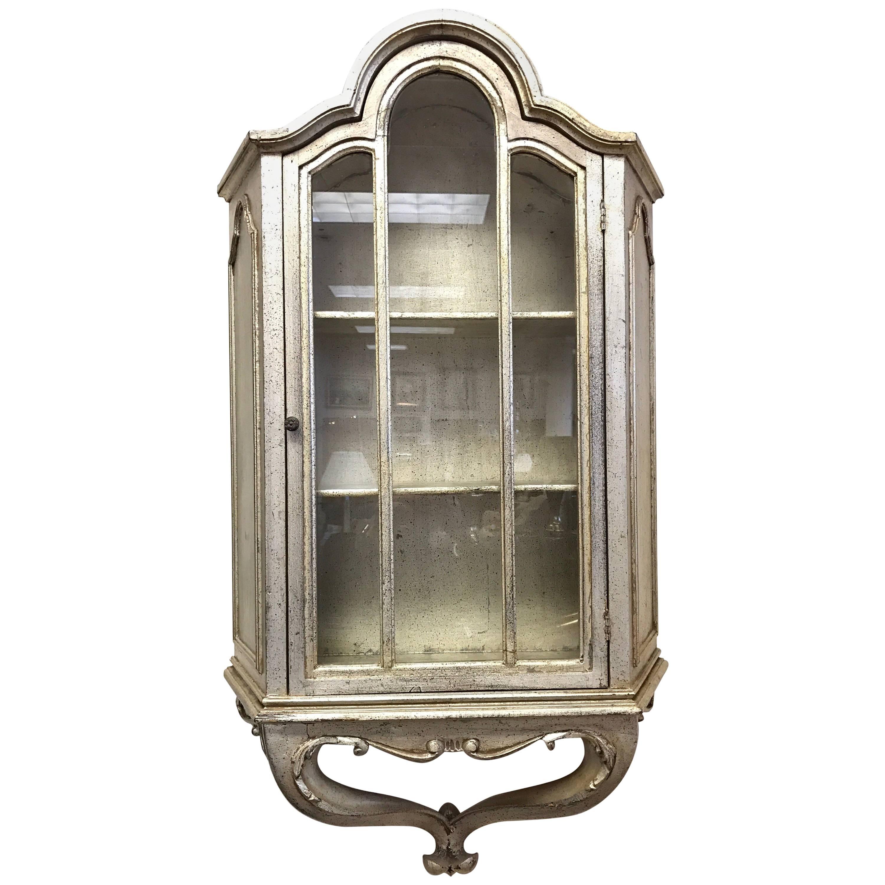 Vintage Italian Hanging Wall Shelf Display Cabinet