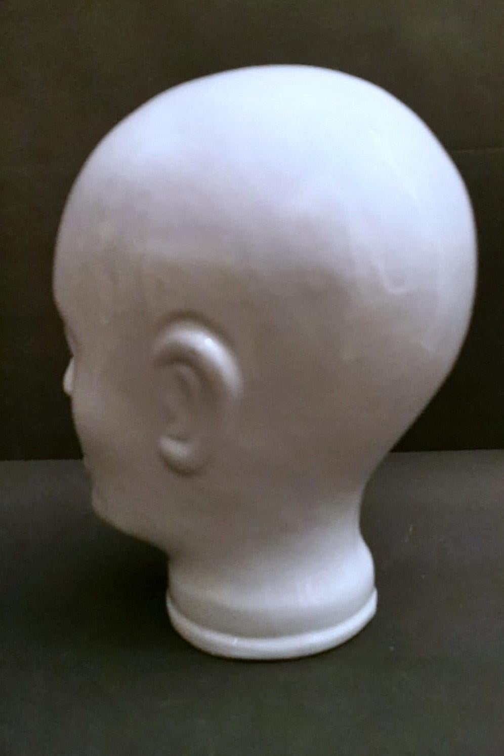 Vintage Italian Head in White Glazed Ceramic For Sale 2