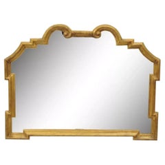 Vintage Italian Hollywood Regency Gold Gilt Carved Wood 32 x 40 Wall Mirror