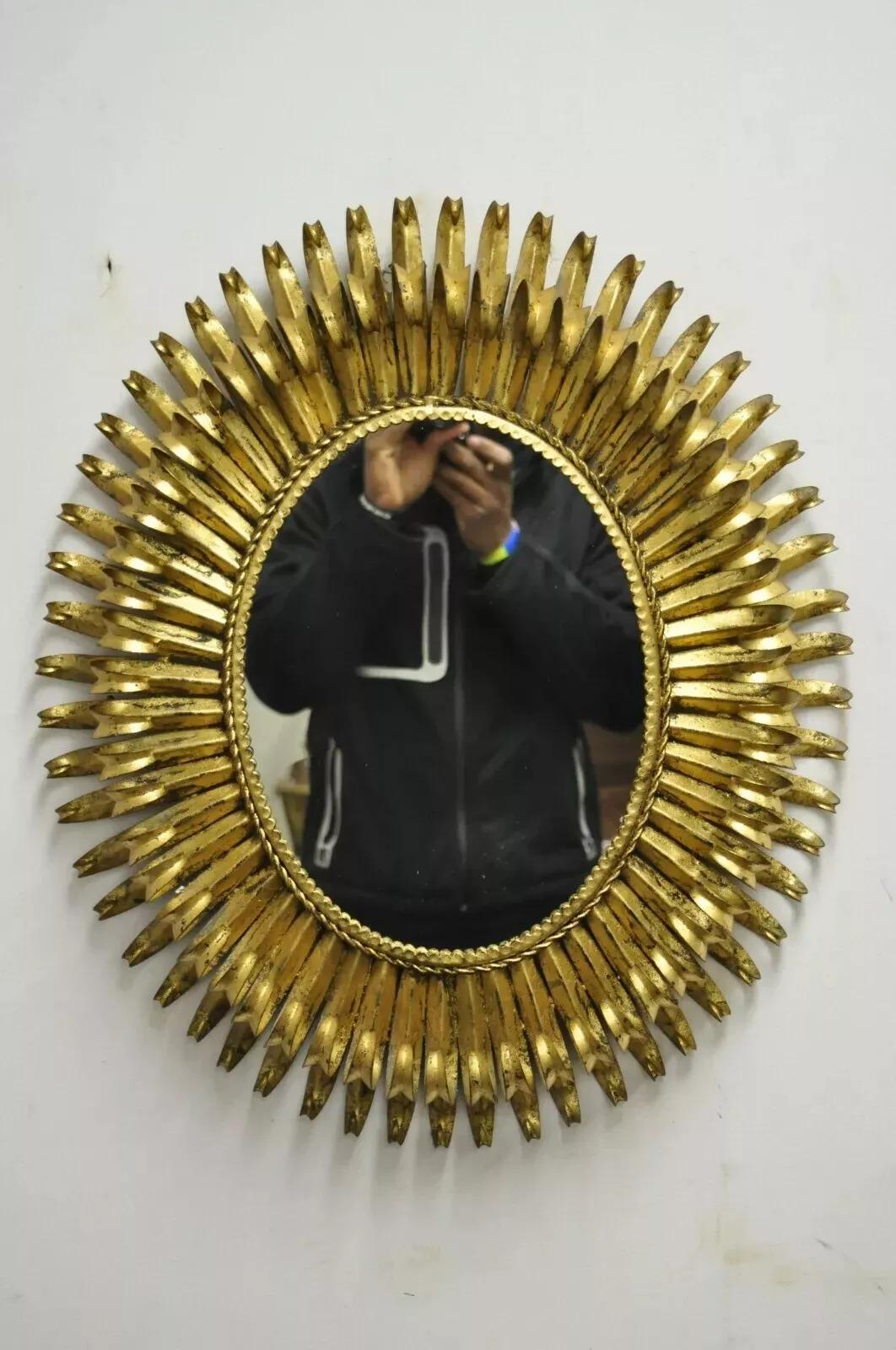 Vintage Italian Hollywood Regency Gold Gilt Iron 24