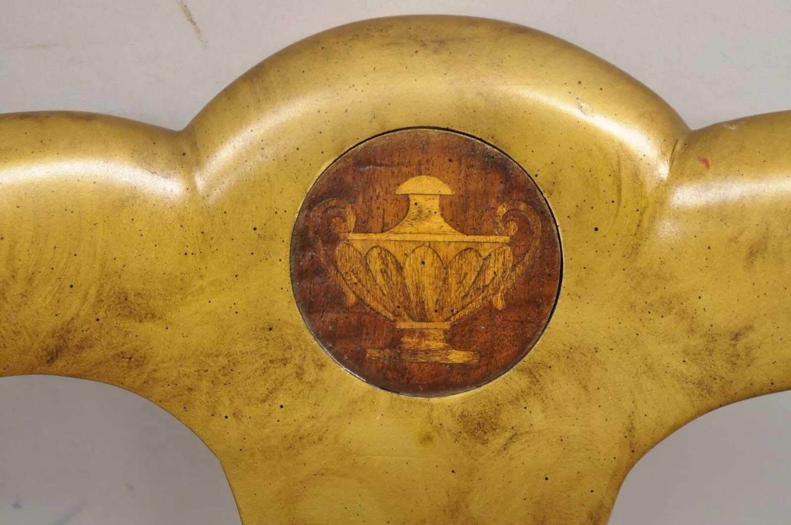 Vintage Italian Hollywood Regency Gold Gilt Wood Saber Leg Lounge Chairs - Pair In Good Condition For Sale In Philadelphia, PA