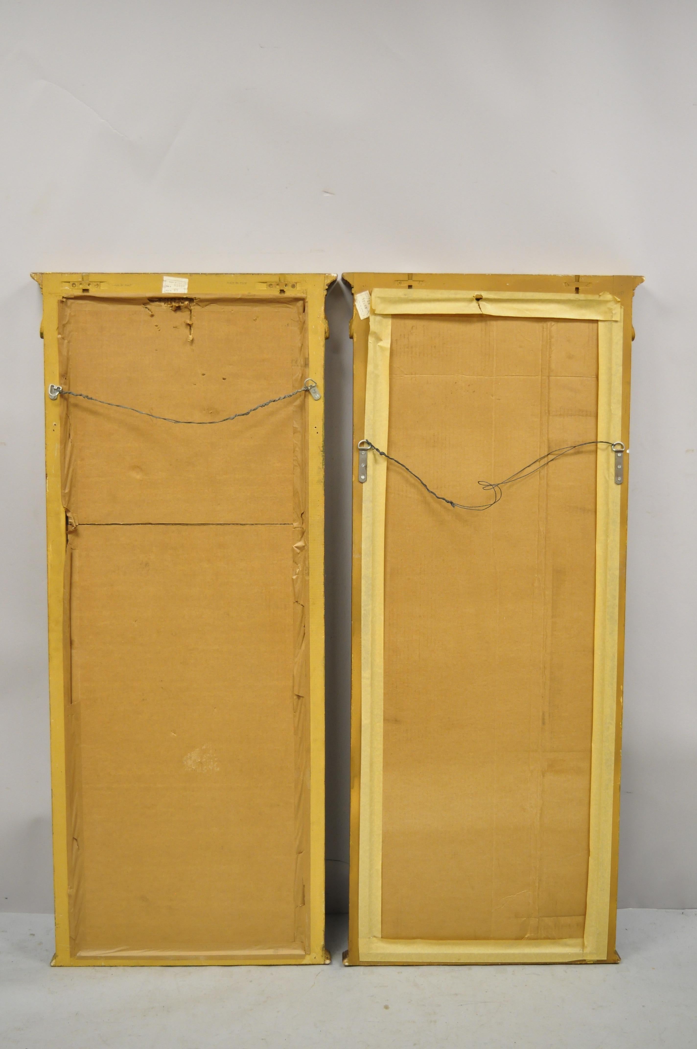 Vintage Italian Hollywood Regency Gold Giltwood Trumeau Wall Mirrors, a Pair 3
