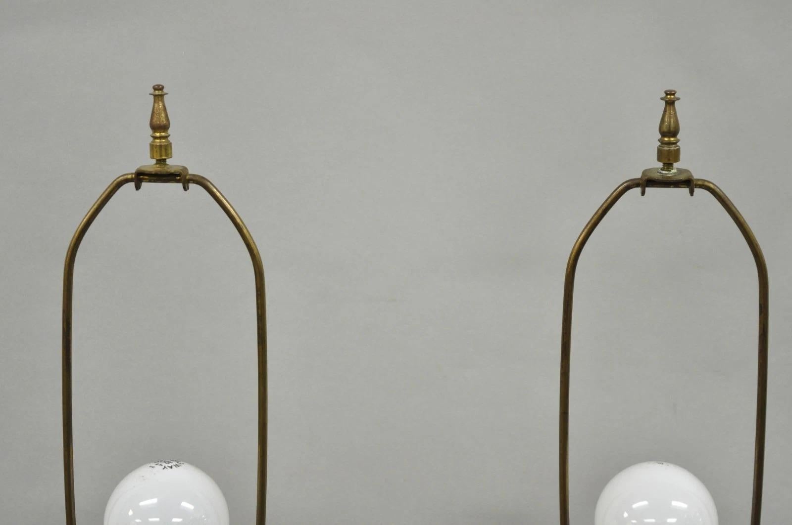 Vintage Italian Hollywood Regency Gold Giltwood Urn Form Table Lamps - a Pair For Sale 2