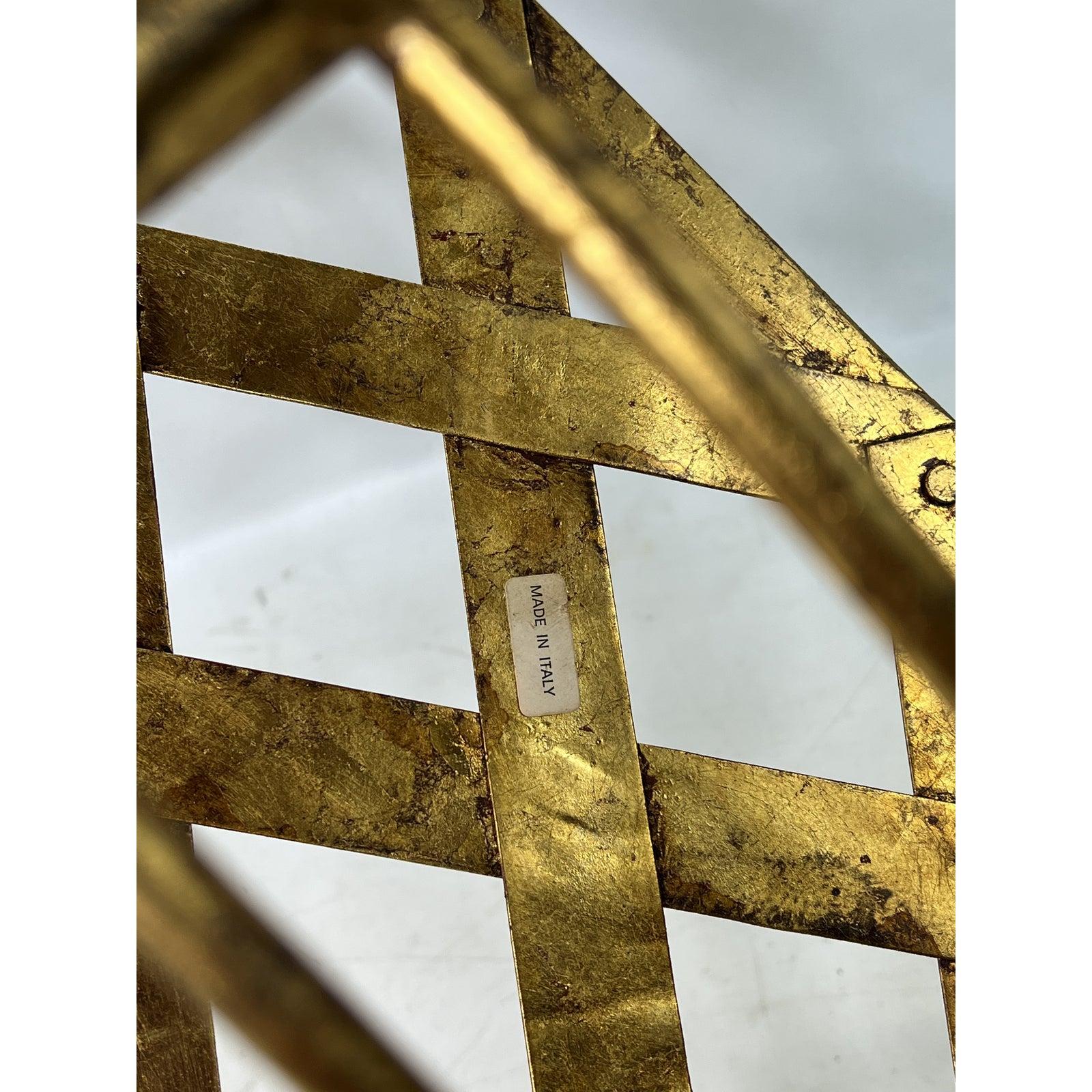 Vintage Italian Hollywood Regency Iron Gold Gilt Curule Vanity Bench 4