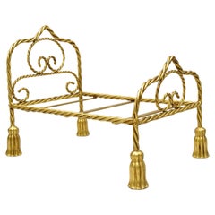 Vintage Italian Hollywood Regency Iron Tassel Frame Pet Cat Dog Bed or Doll Bed