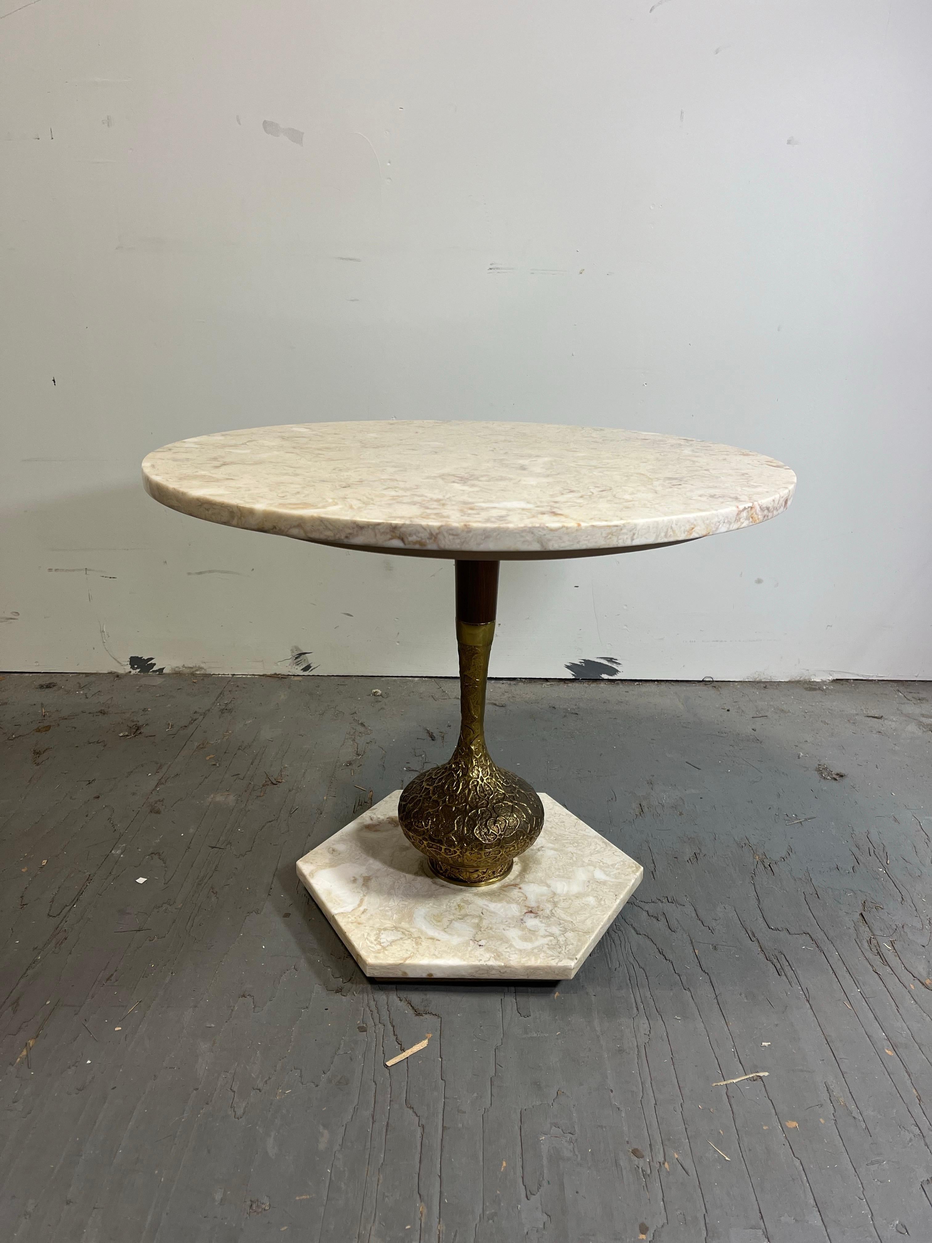 20th Century Vintage Italian Hollywood Regency Marble Top Coffee Table For Sale