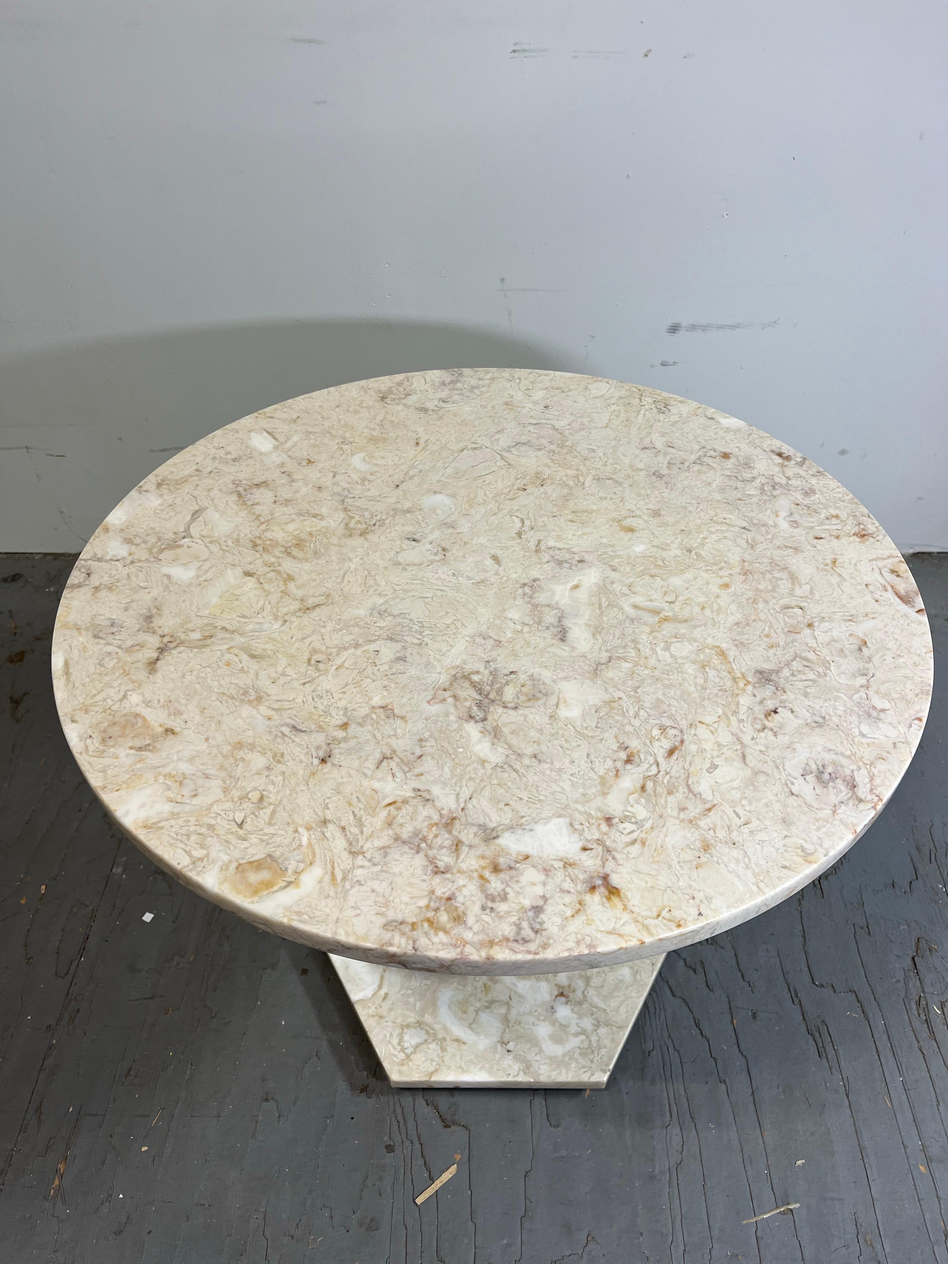 Vintage Italian Hollywood Regency Marble Top Coffee Table For Sale 1
