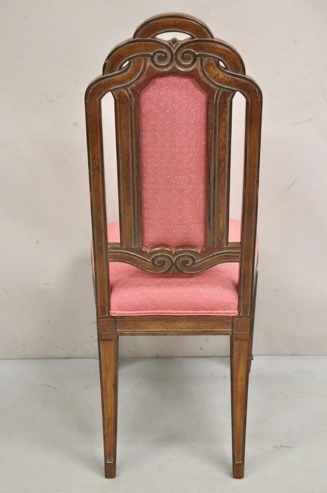 Sedie da pranzo vintage Hollywood Regency Pretzel Back in noce - set di 6 in vendita 4