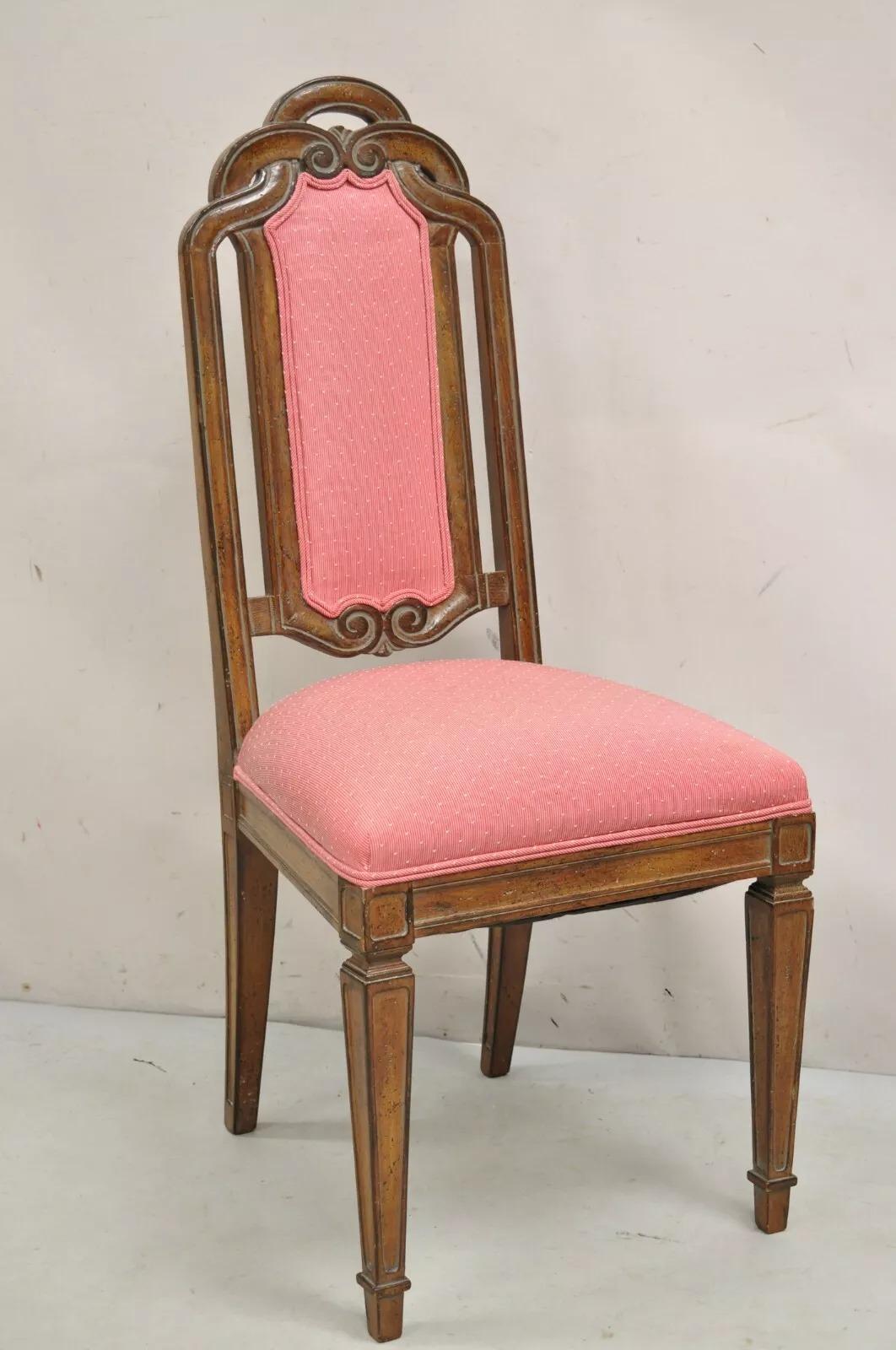 Sconosciuto Sedie da pranzo vintage Hollywood Regency Pretzel Back in noce - set di 6 in vendita