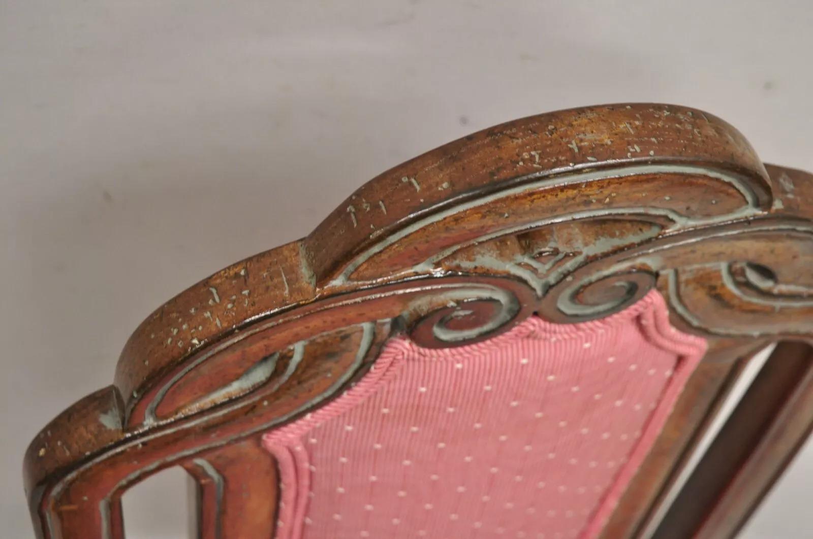 Sedie da pranzo vintage Hollywood Regency Pretzel Back in noce - set di 6 in vendita 1