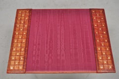 Vintage Italian Hollywood Regency Red Tooled Leather Gold Gilt 3 Pc Desk Set