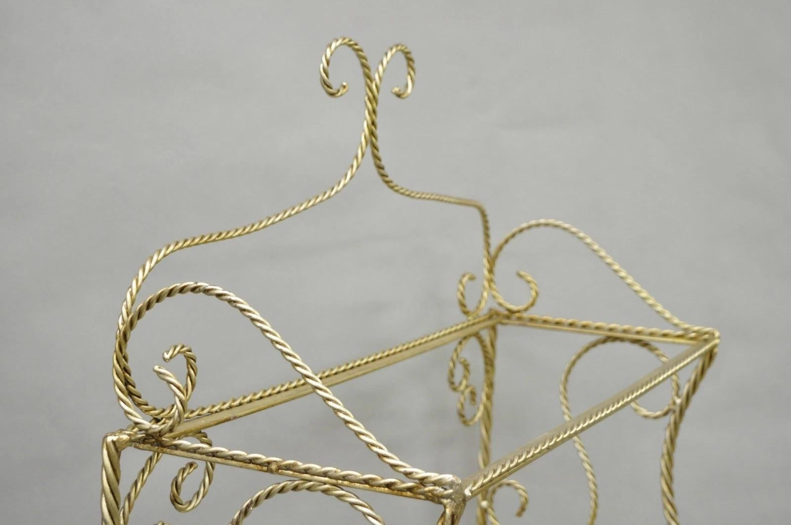 Vintage Italienisch Hollywood Regency Silber vergoldet Eisen Seil & Quaste 5 Tier Etagere im Angebot 5