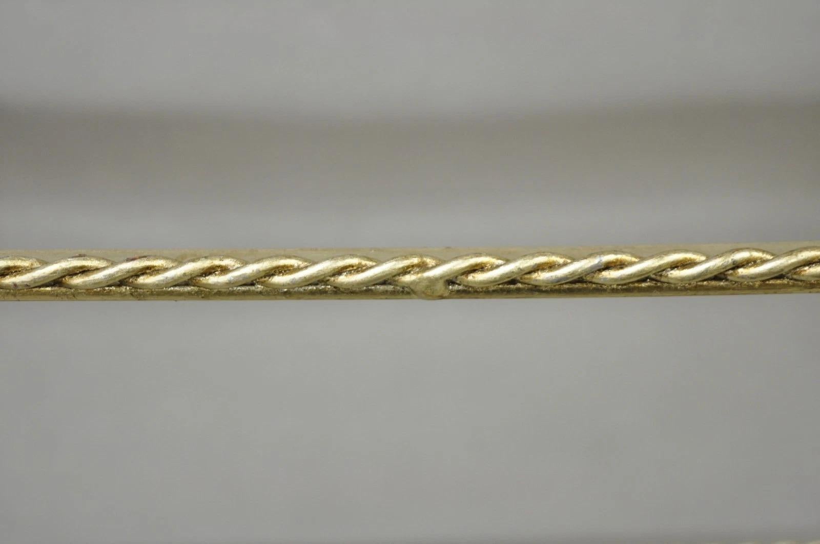 Vintage Italienisch Hollywood Regency Silber vergoldet Eisen Seil & Quaste 5 Tier Etagere im Angebot 2