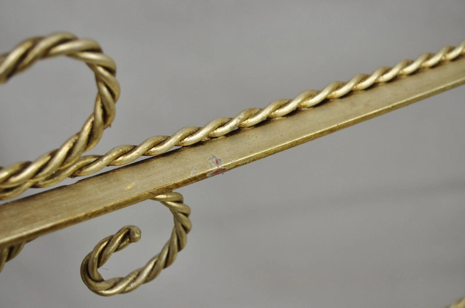 Vintage Italienisch Hollywood Regency Silber vergoldet Eisen Seil & Quaste 5 Tier Etagere im Angebot 3