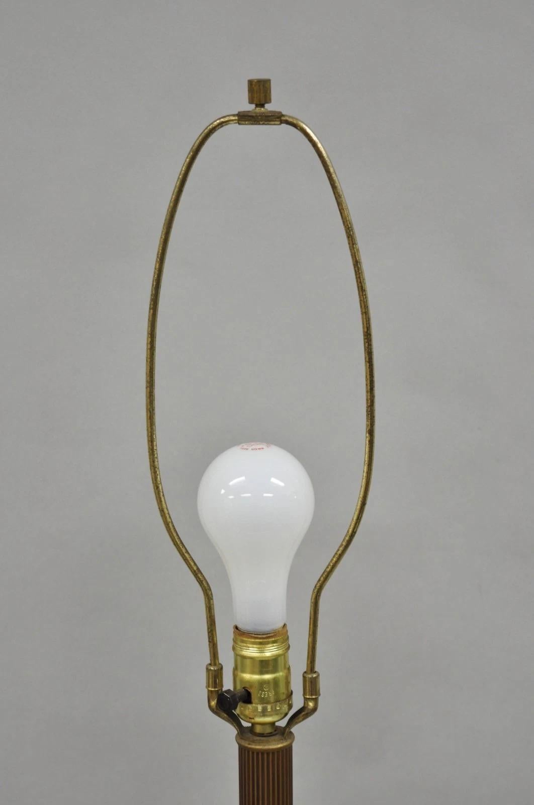 Vintage Italian Hollywood Regency Silver & Gold Gilt Carved Wood Table Lamp For Sale 1