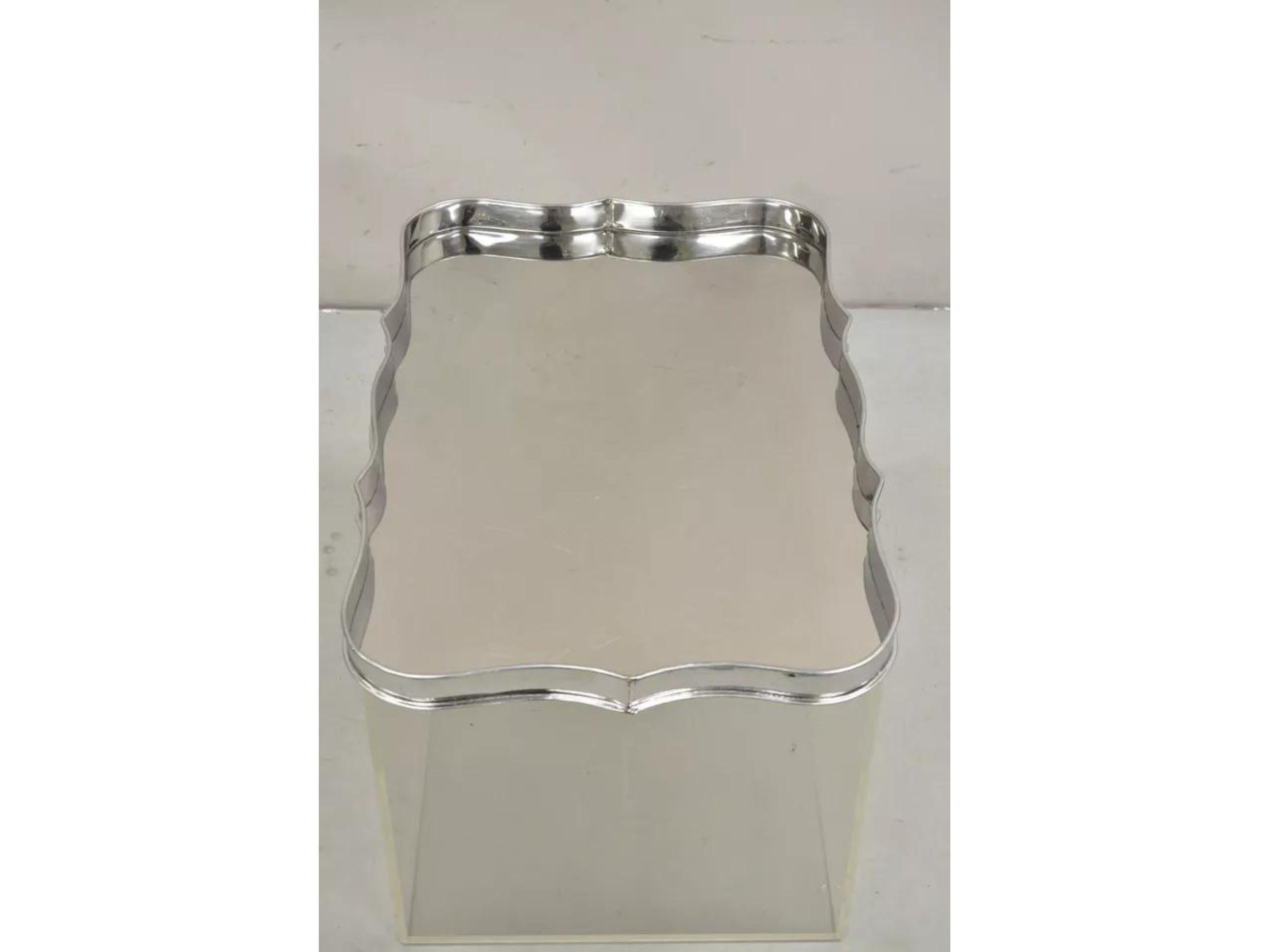 Vintage Italian Hollywood Regency Silver Plated Scalloped Serving Platter Tray For Sale 6