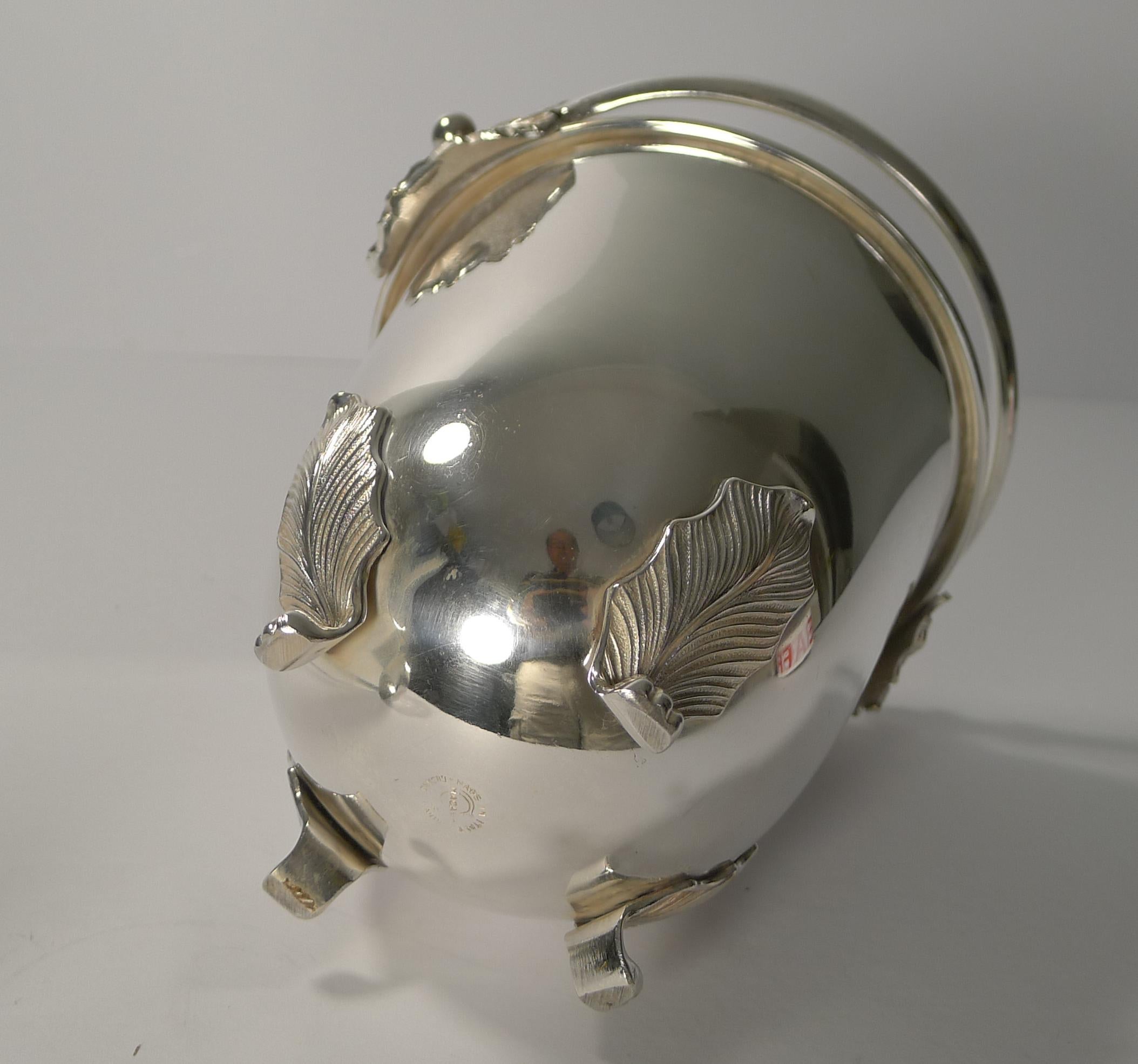 Vintage Italian Ice Bucket and Draining Spoon by Macabo, circa 1950 For Sale 2
