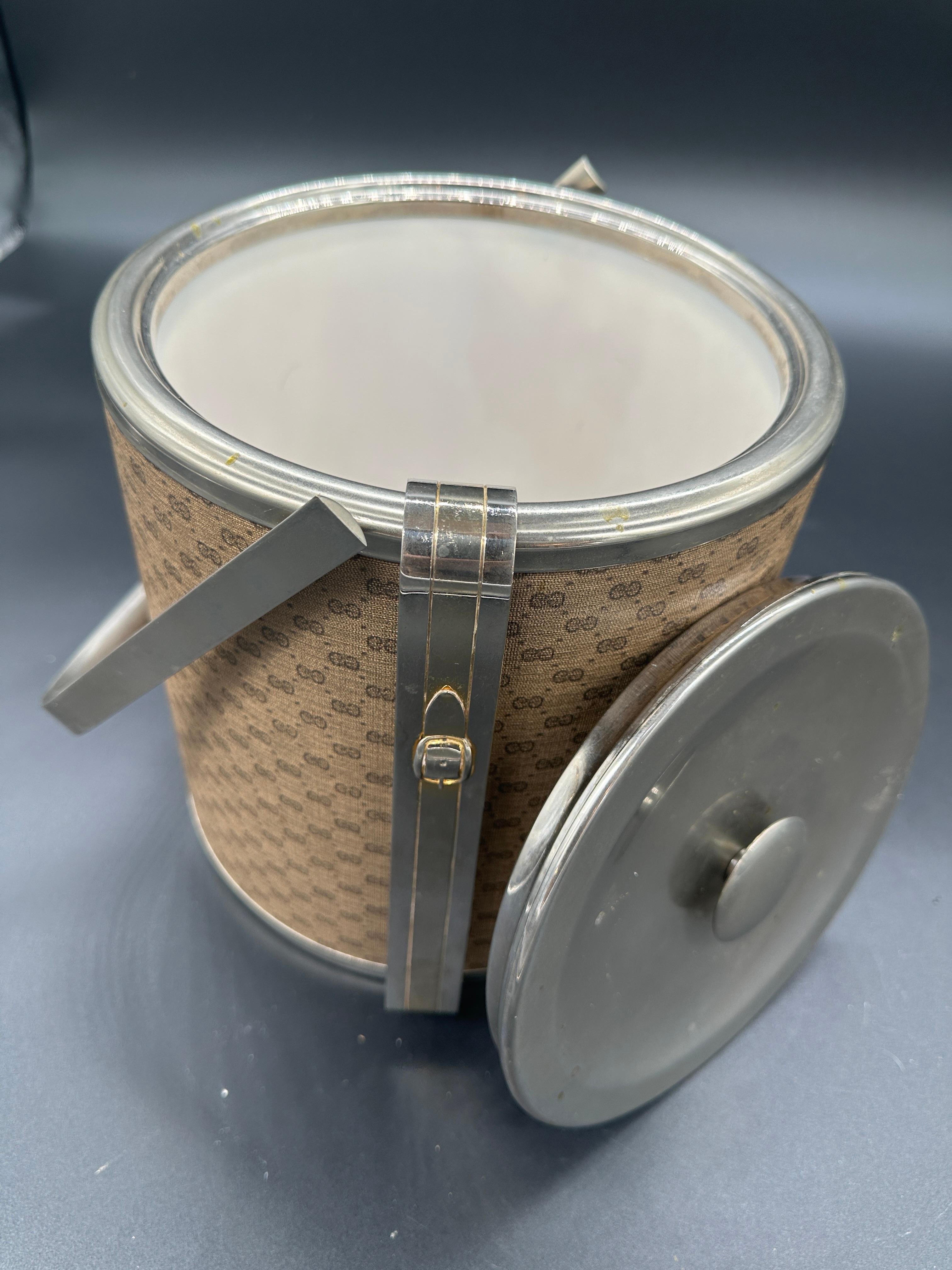 Mid-Century Modern Vintage Italian Ice Bucket by Gucci 1980s