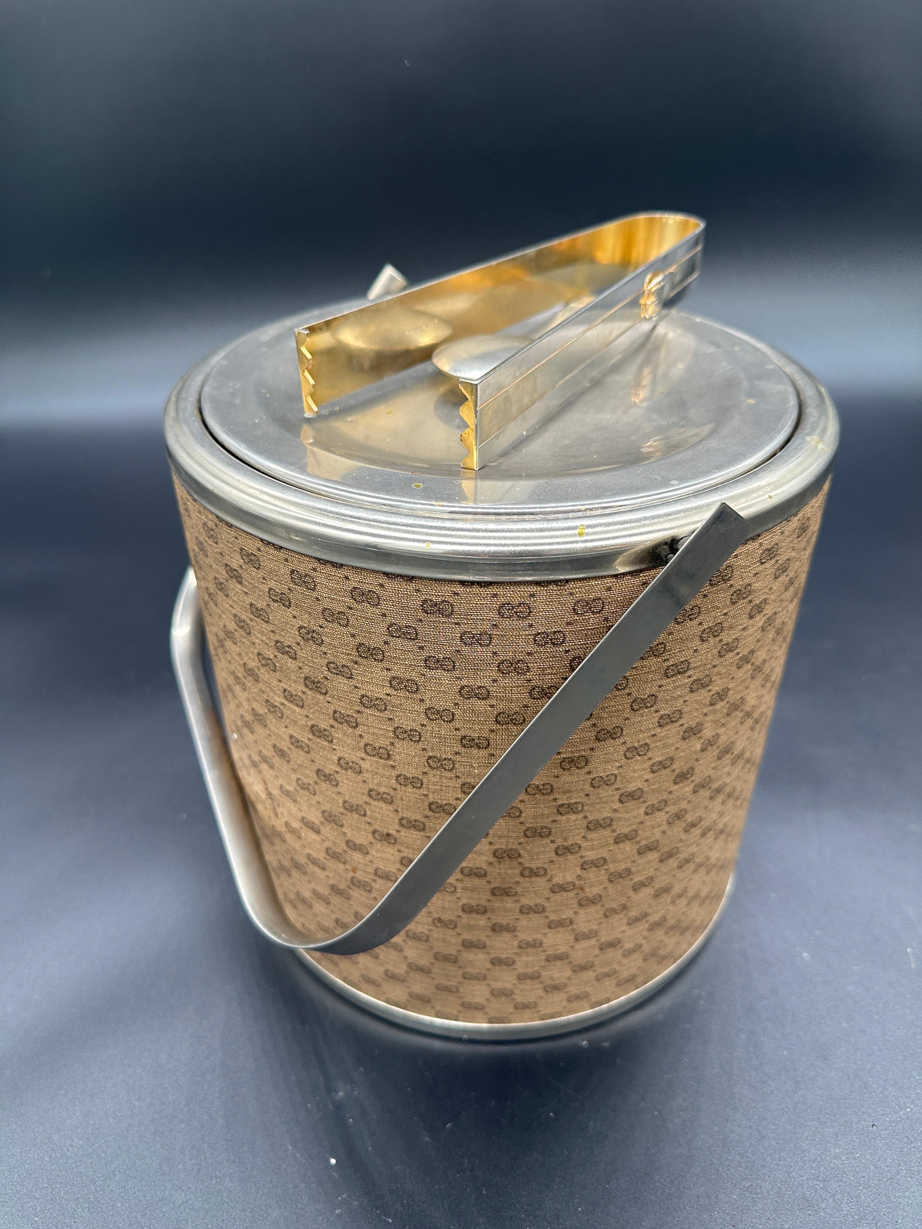 Vintage Italian Ice Bucket by Gucci 1980s 1