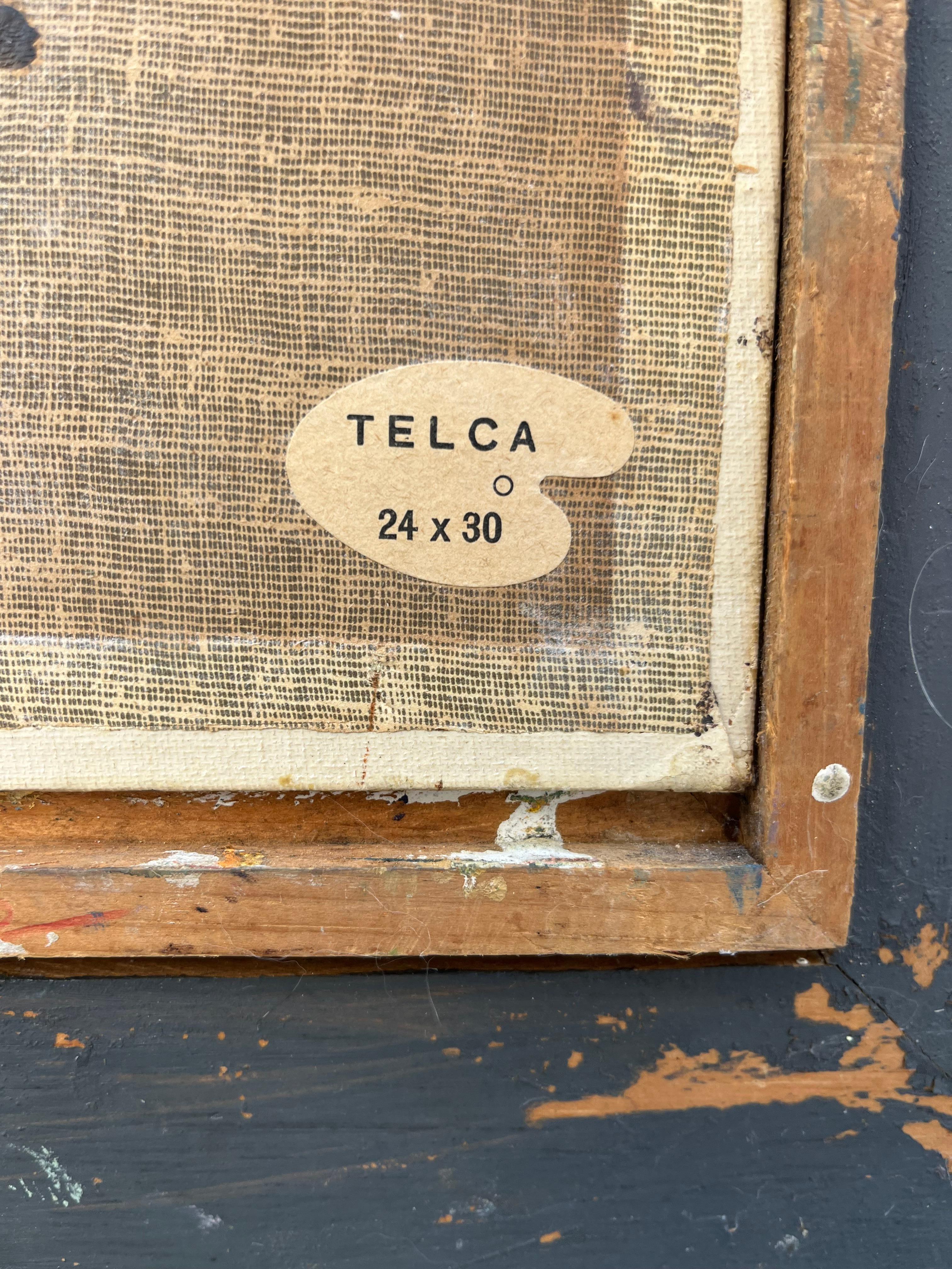 Vintage Italienisch Impressionist Genre Gemälde Öl auf Karton, signiert im Angebot 2