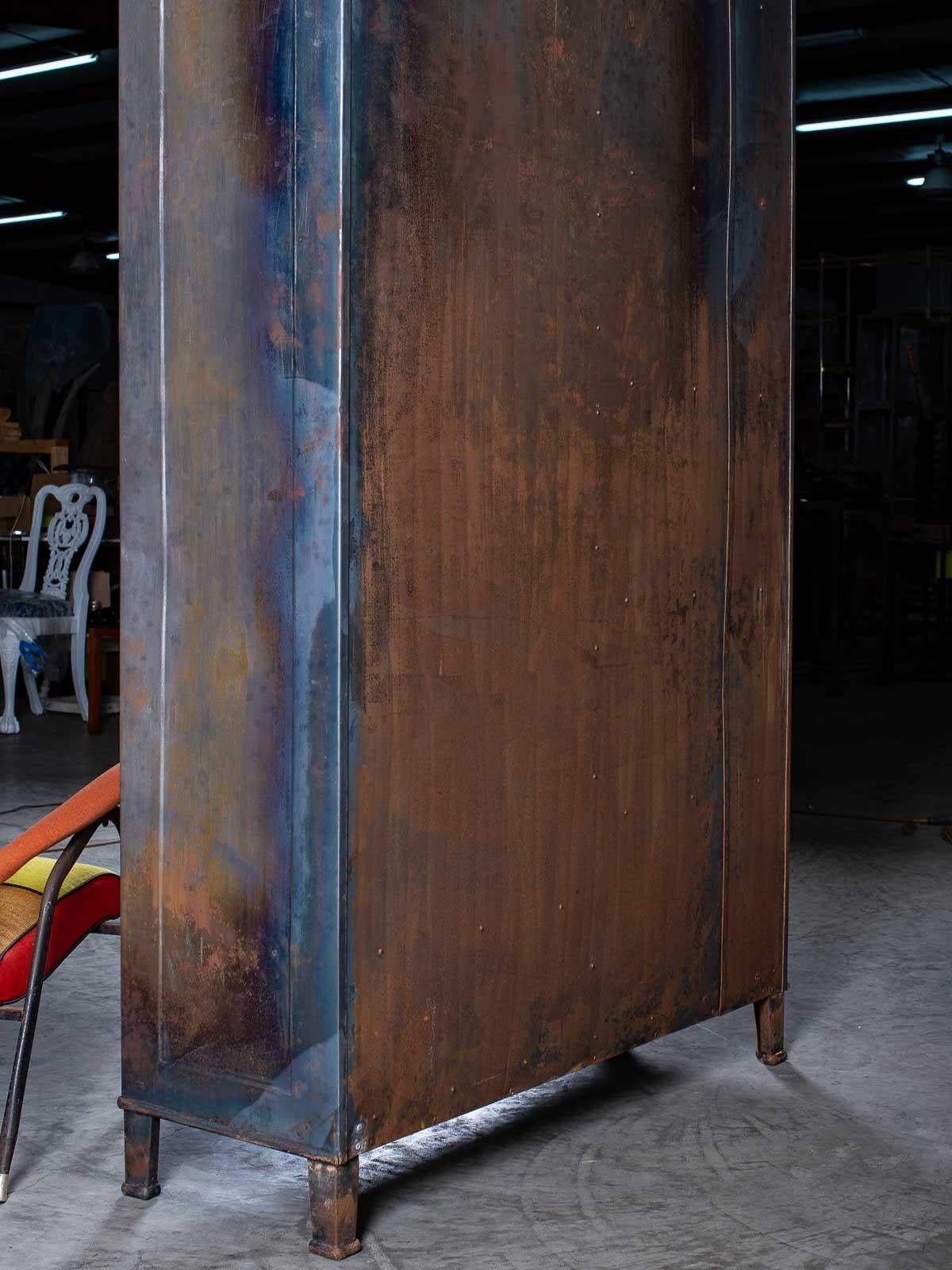 Vintage Italian Industrial Iron Metal Cabinet Armoire, circa 1940 5