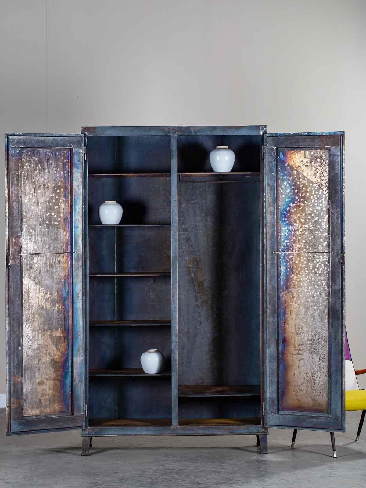 vintage metal armoire