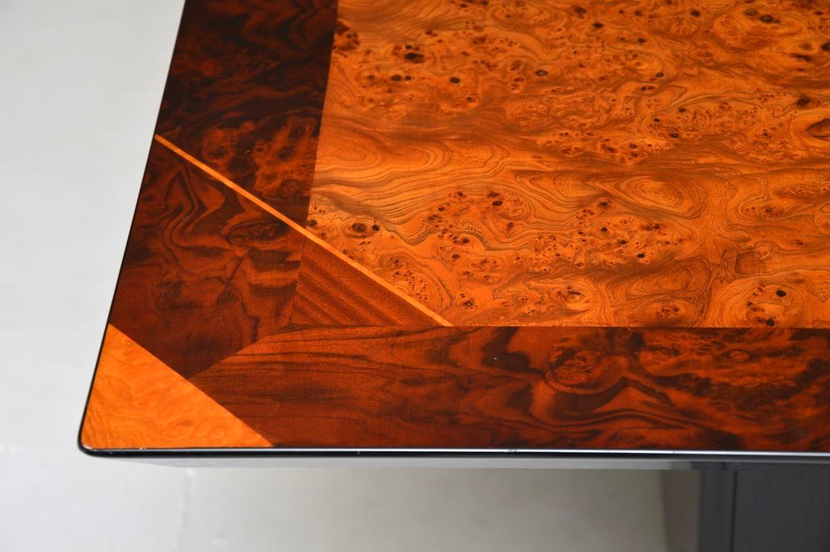 Table de salle à manger italienne vintage en loupe incrustée par Oscar Dell Arredamento en vente 3