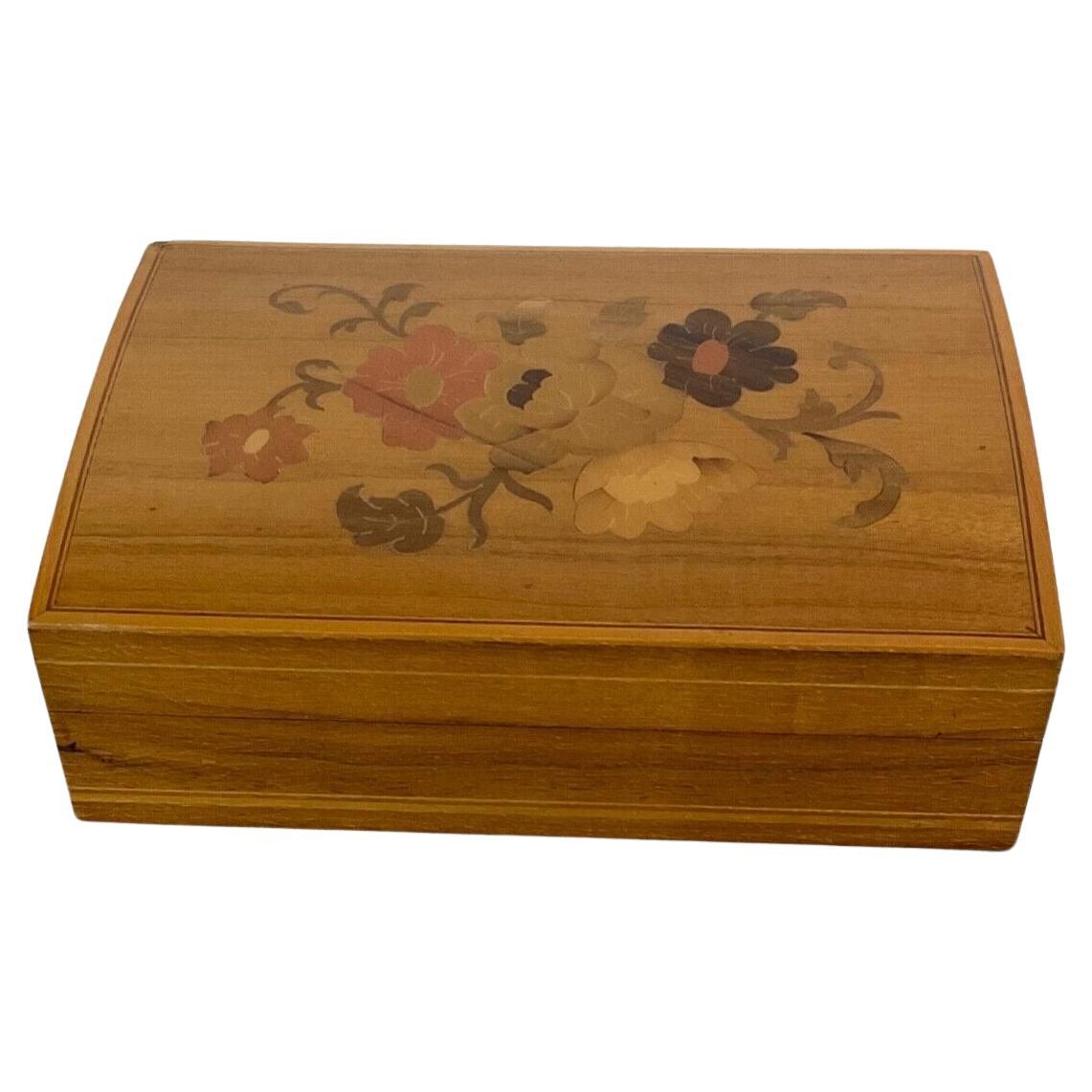 Vintage Italienisch Intarsien Holz Blumen-Box, 20. Jahrhundert - 2Y595 im Angebot