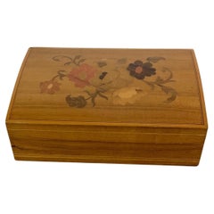 Vintage Italienisch Intarsien Holz Blumen-Box, 20. Jahrhundert - 2Y595