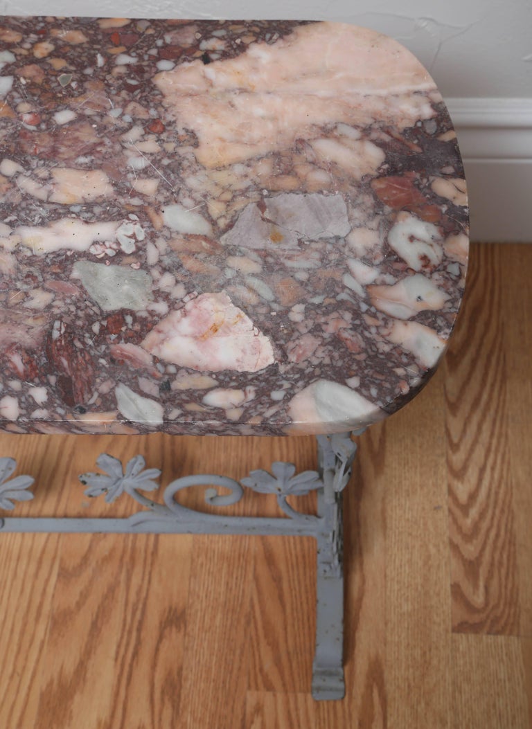 Vintage Italian Iron and Marble Garden Table at 1stDibs