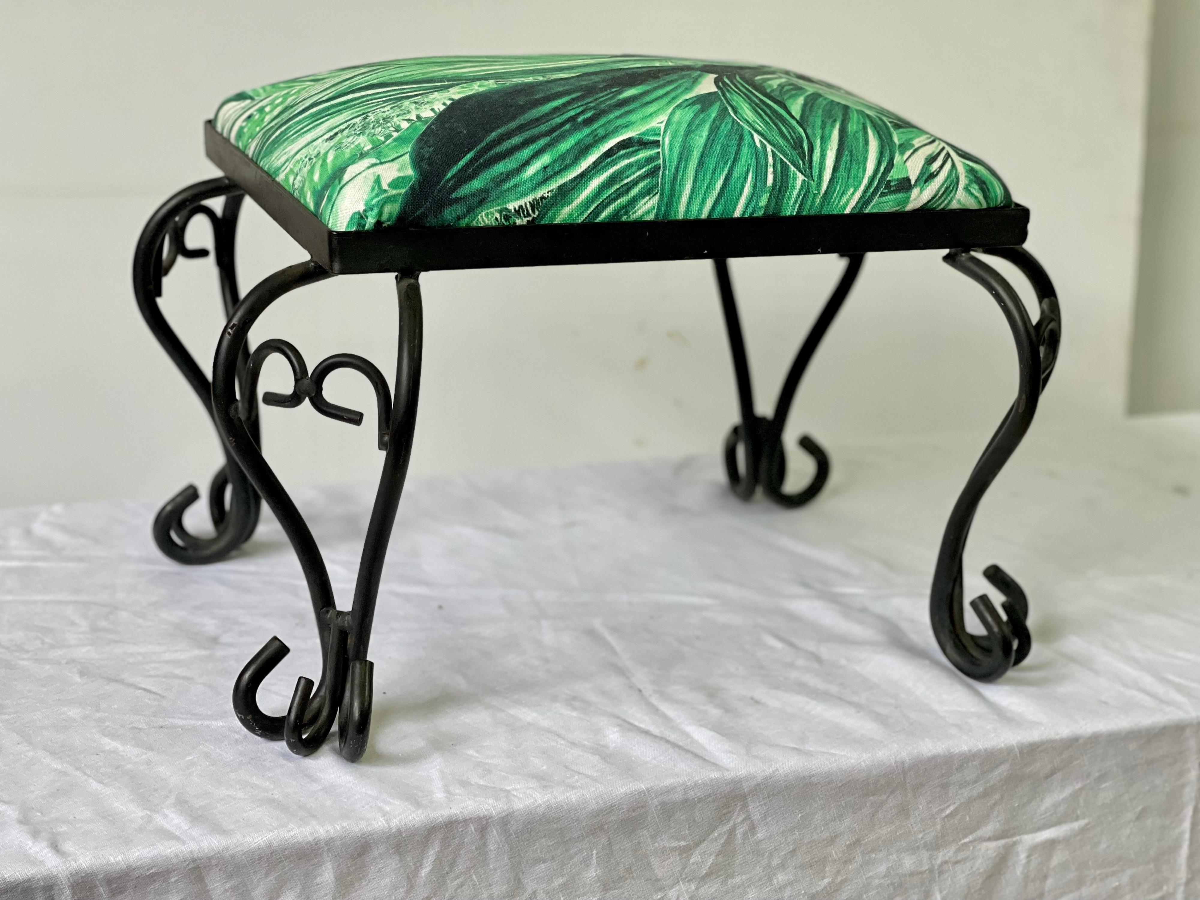 Forged Vintage Italian Iron Stool For Sale