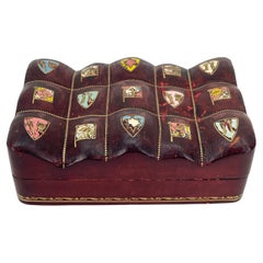 Vintage Italian Jewelry Box in Burgundy Leather, Circa 1950's