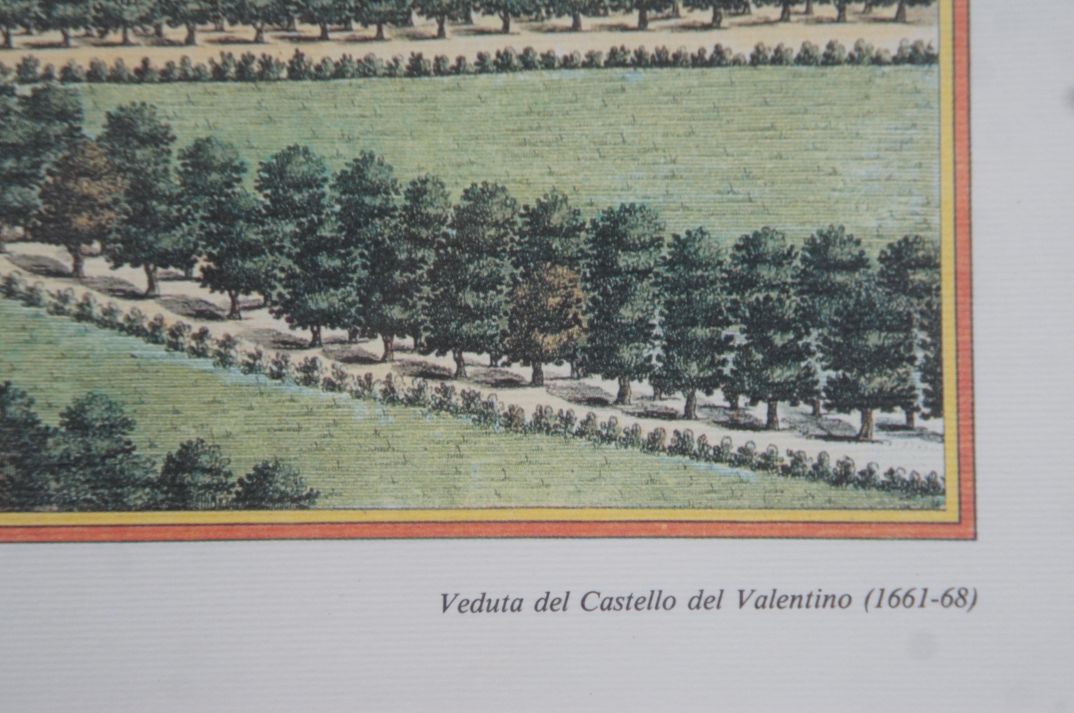 Italienische Vintage-Vintage- Joan Blaeu Valentinum, Ansicht eines Schlossdrucks von Valentino, 24