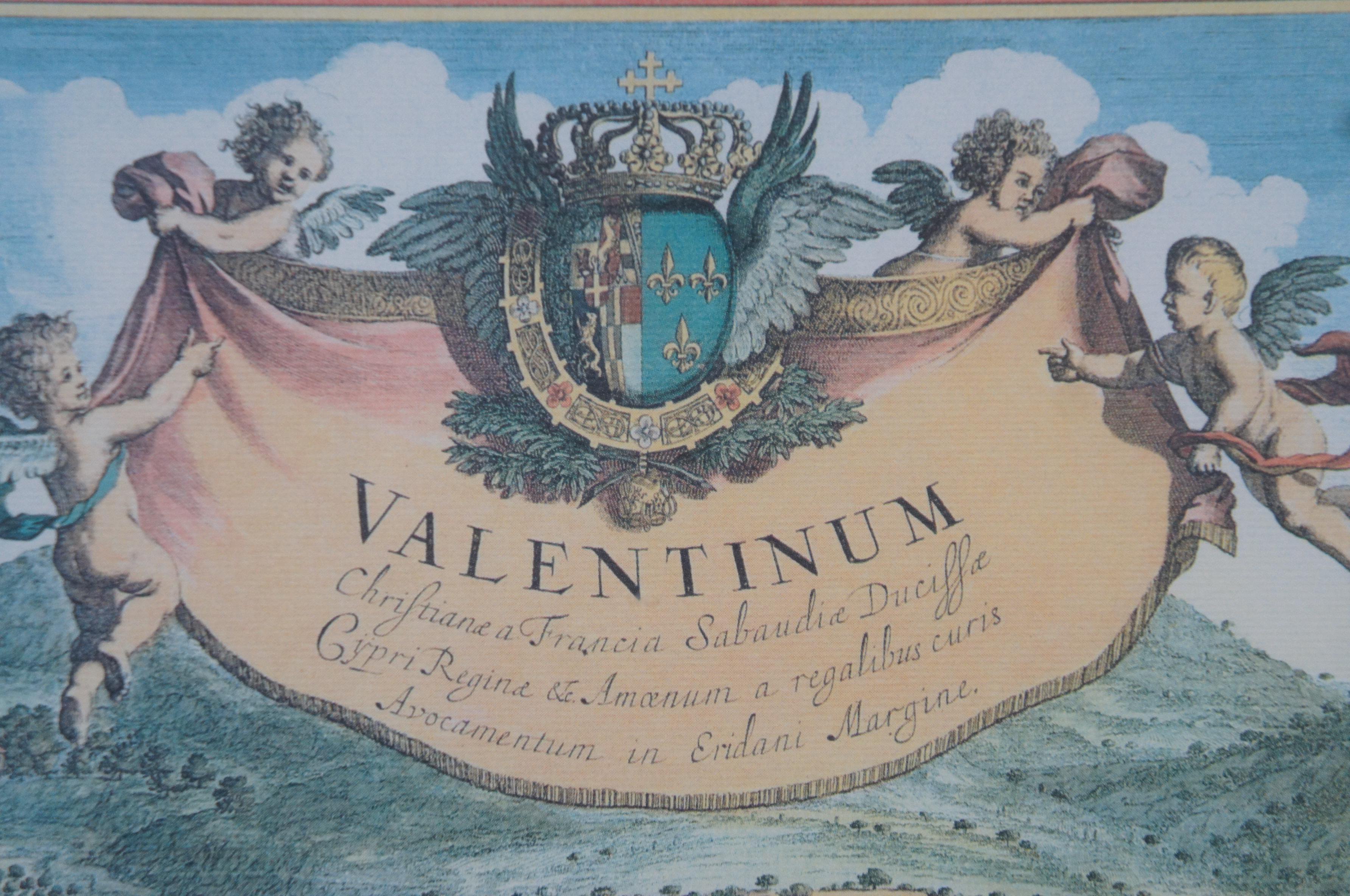 Italienische Vintage-Vintage- Joan Blaeu Valentinum, Ansicht eines Schlossdrucks von Valentino, 24