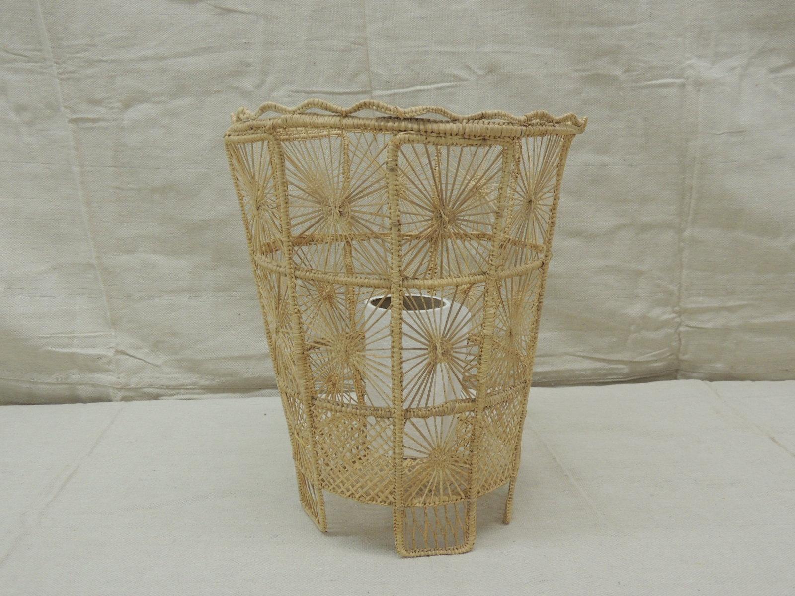 Hand-Crafted Vintage Italian Lace Style Wastebasket