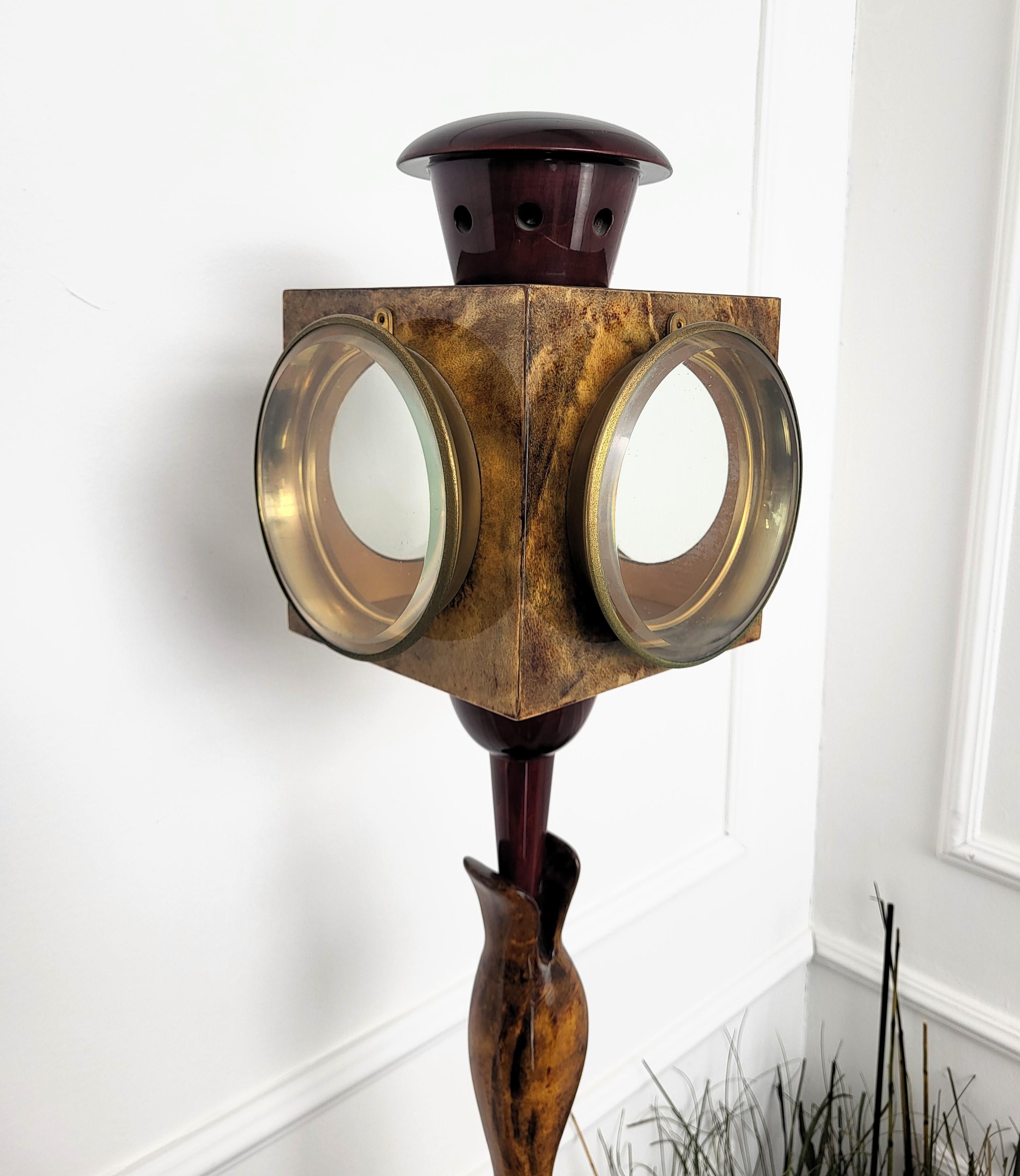 20th Century Vintage Italian Lacquered Parchment Floor Lamp by Aldo Tura For Sale
