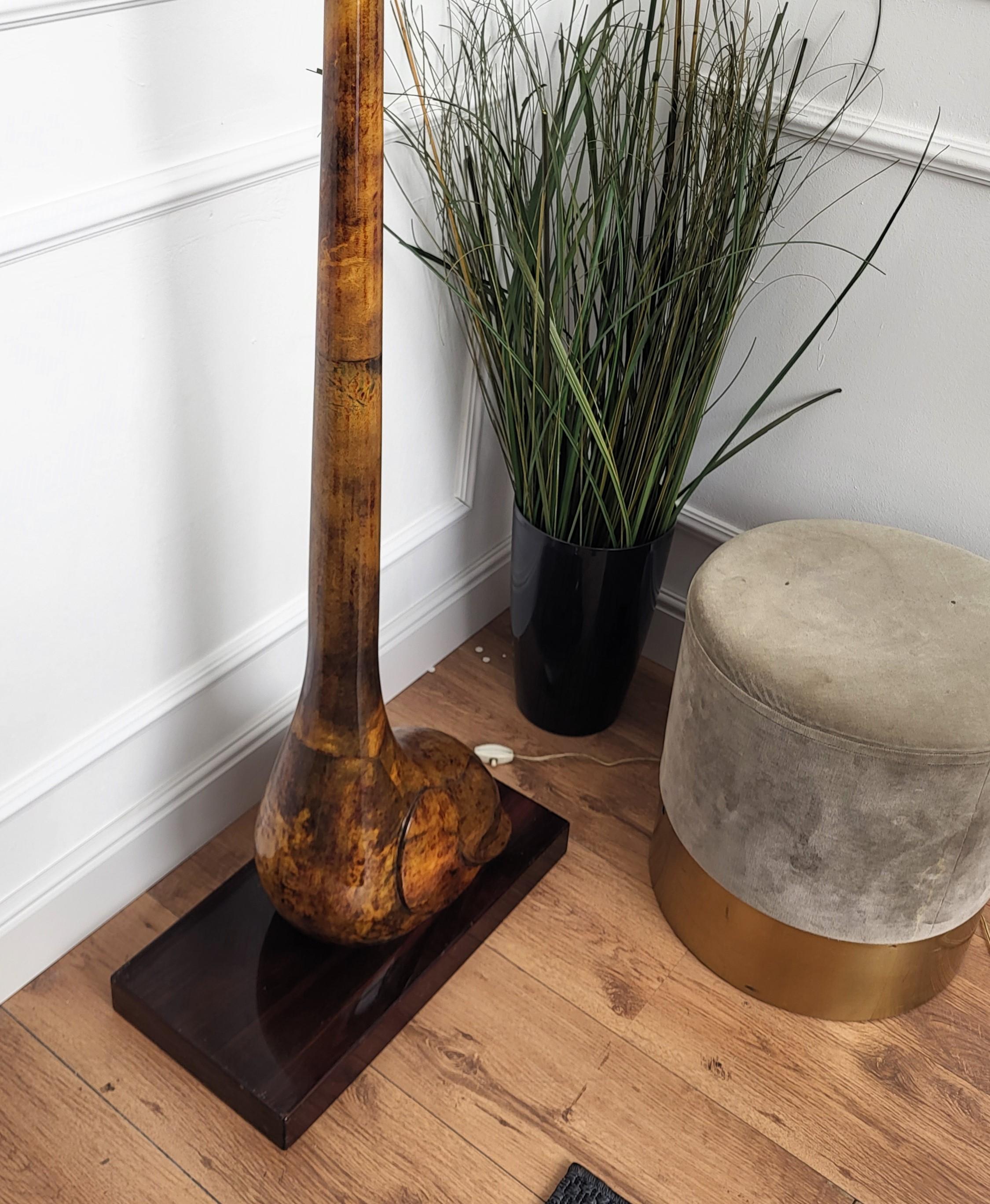 Goatskin Vintage Italian Lacquered Parchment Floor Lamp by Aldo Tura For Sale