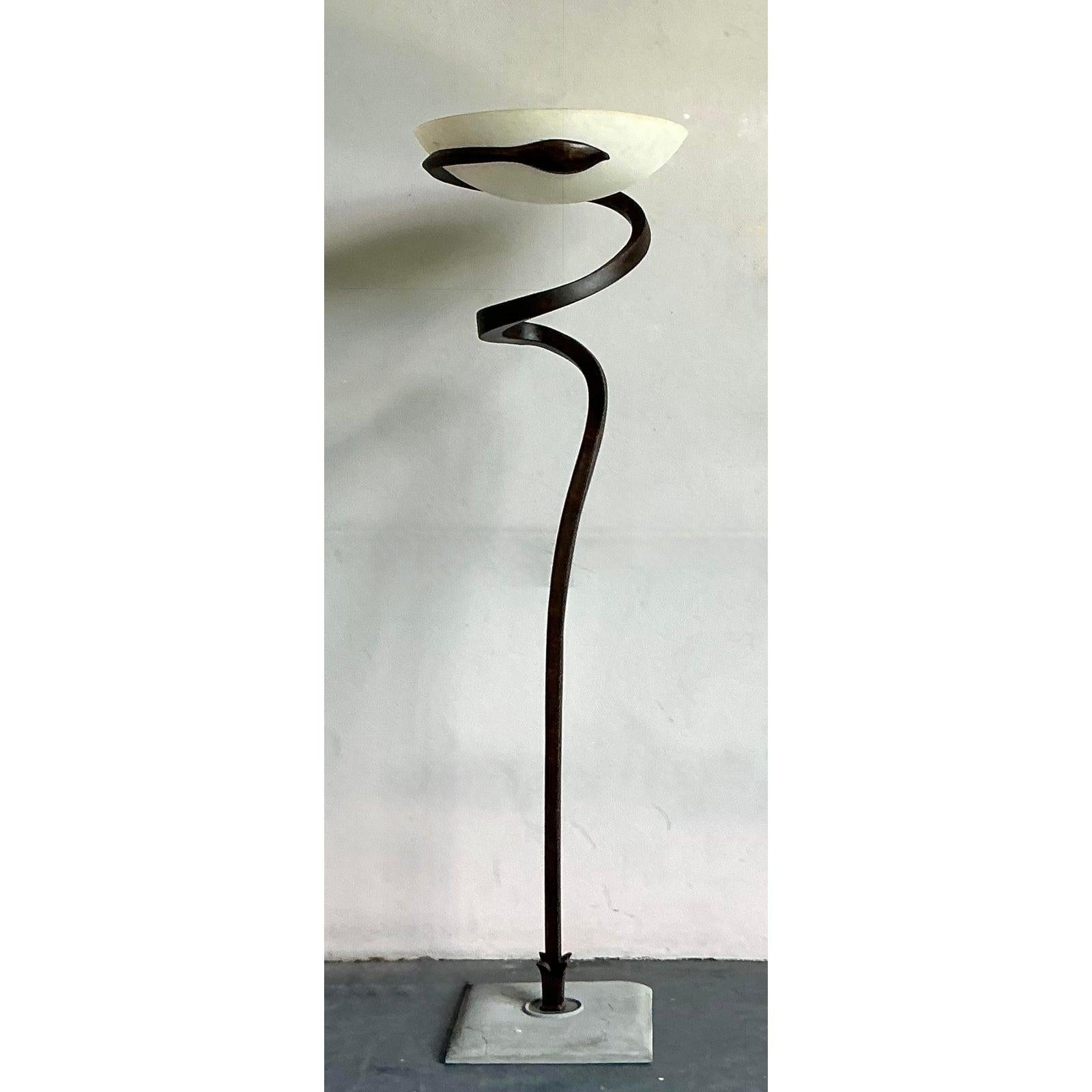 Vintage Italian Lamp International “Alfea” Cast Copper Lamp by Enzo Ciampalini For Sale 2