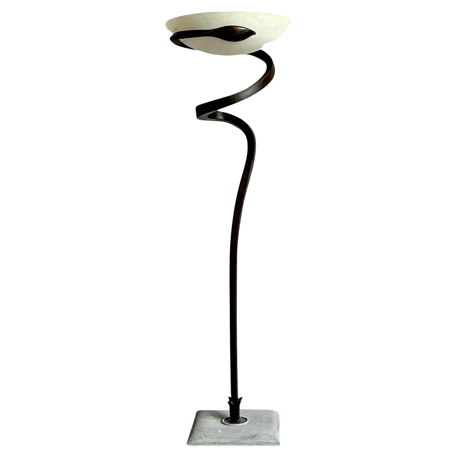 Vintage Italian Lamp International “Alfea” Cast Copper Lamp by Enzo Ciampalini For Sale