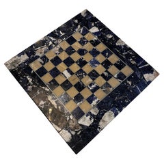 Used Italian Lapiz Lazuli Chess Board 1980s