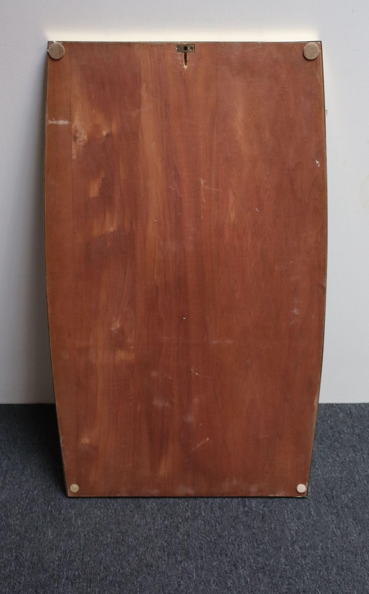 Gran espejo de pared rectangular de latón italiano de época a la manera de Gio Ponti en venta 1