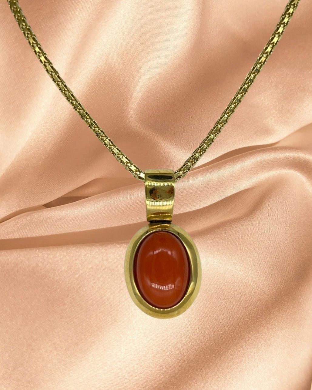 Oval Cut Vintage Italian Large Red Coral Stone Earrings, Ring and Pendant Set 18k Gold For Sale
