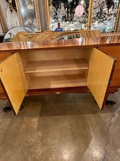 Vintage Italian Large Scale Bamboo Breakfront Cabinet