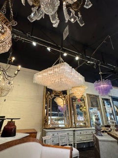 Vintage Italian Large Scale Murano Tronchi Glass Chandelier