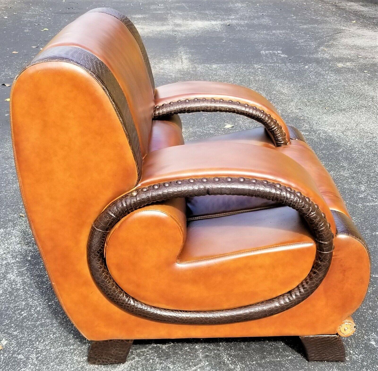 vintage leather reading chair